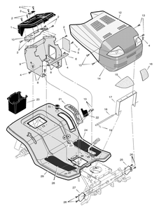 Hood And Dash Diagram and Parts List for 461008X692A 2003 Briggs and Stratton Lawn Tractor